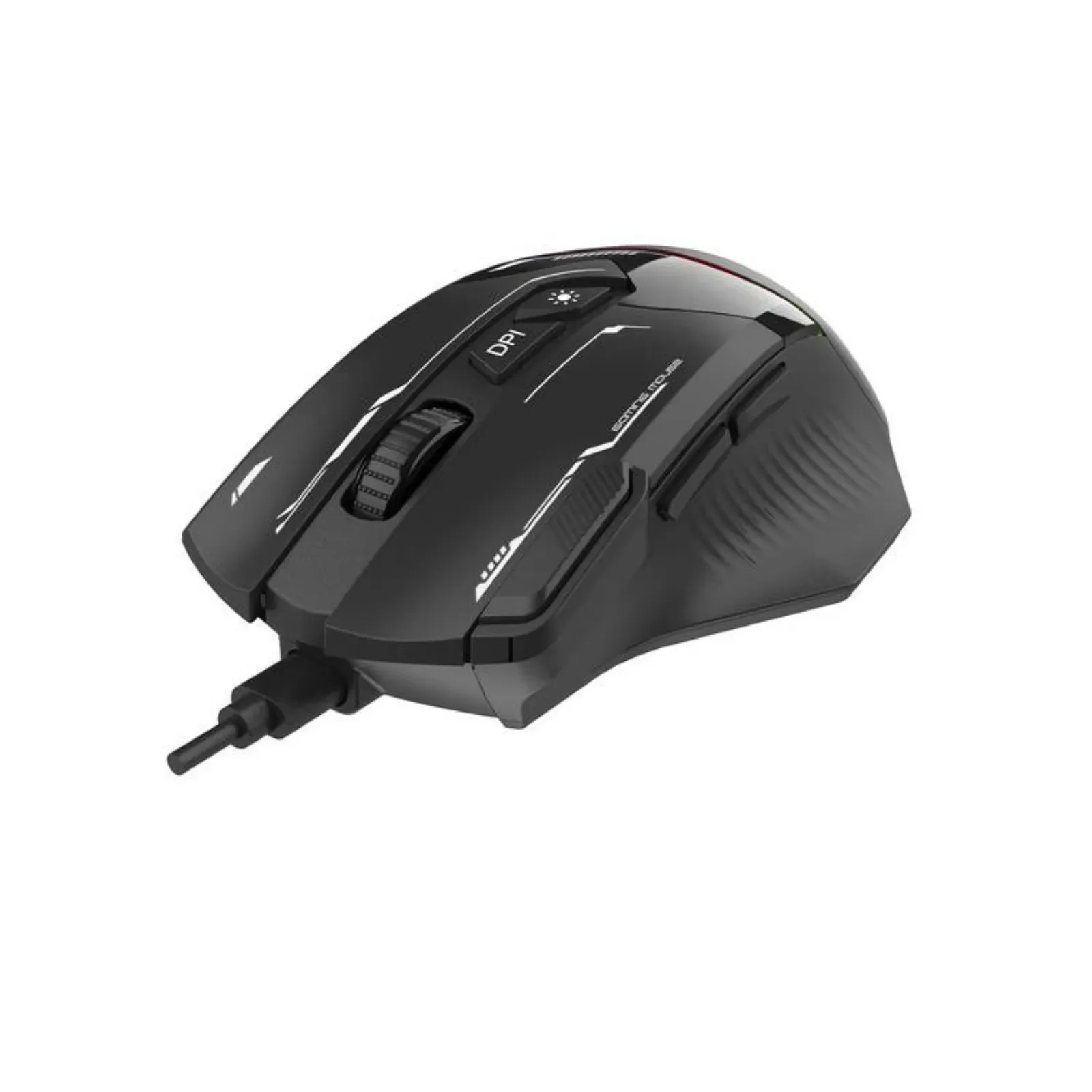 Porodo 7200 Dpi Gaming Wired Mouse With Program 8 Keys Black