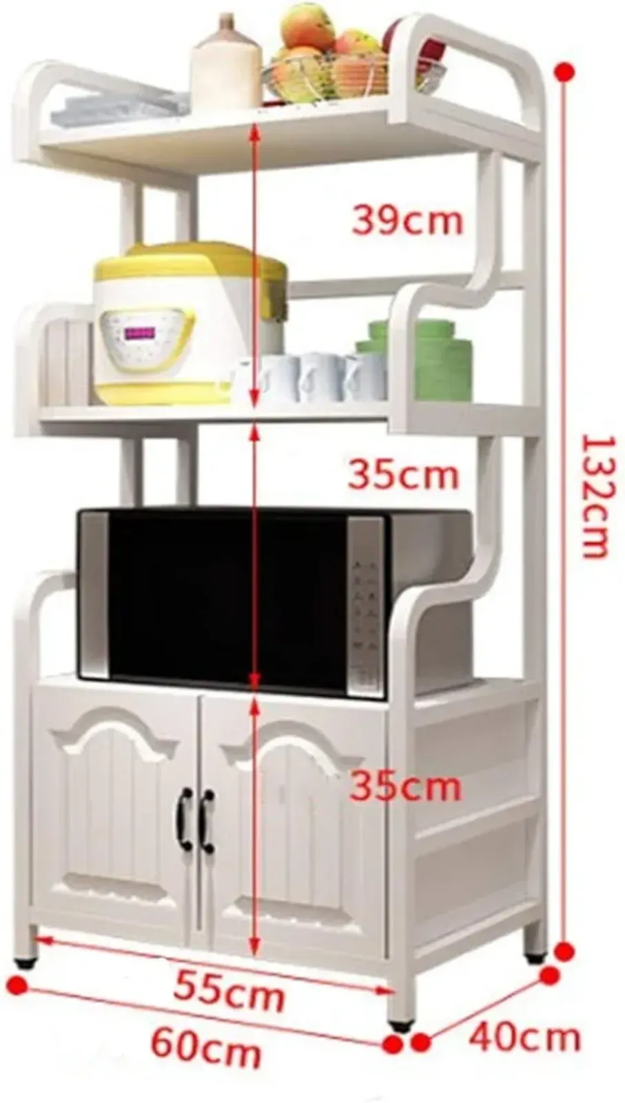 Kitchen Rack - 3-tier Storage Shelf For Cookware, Utensils